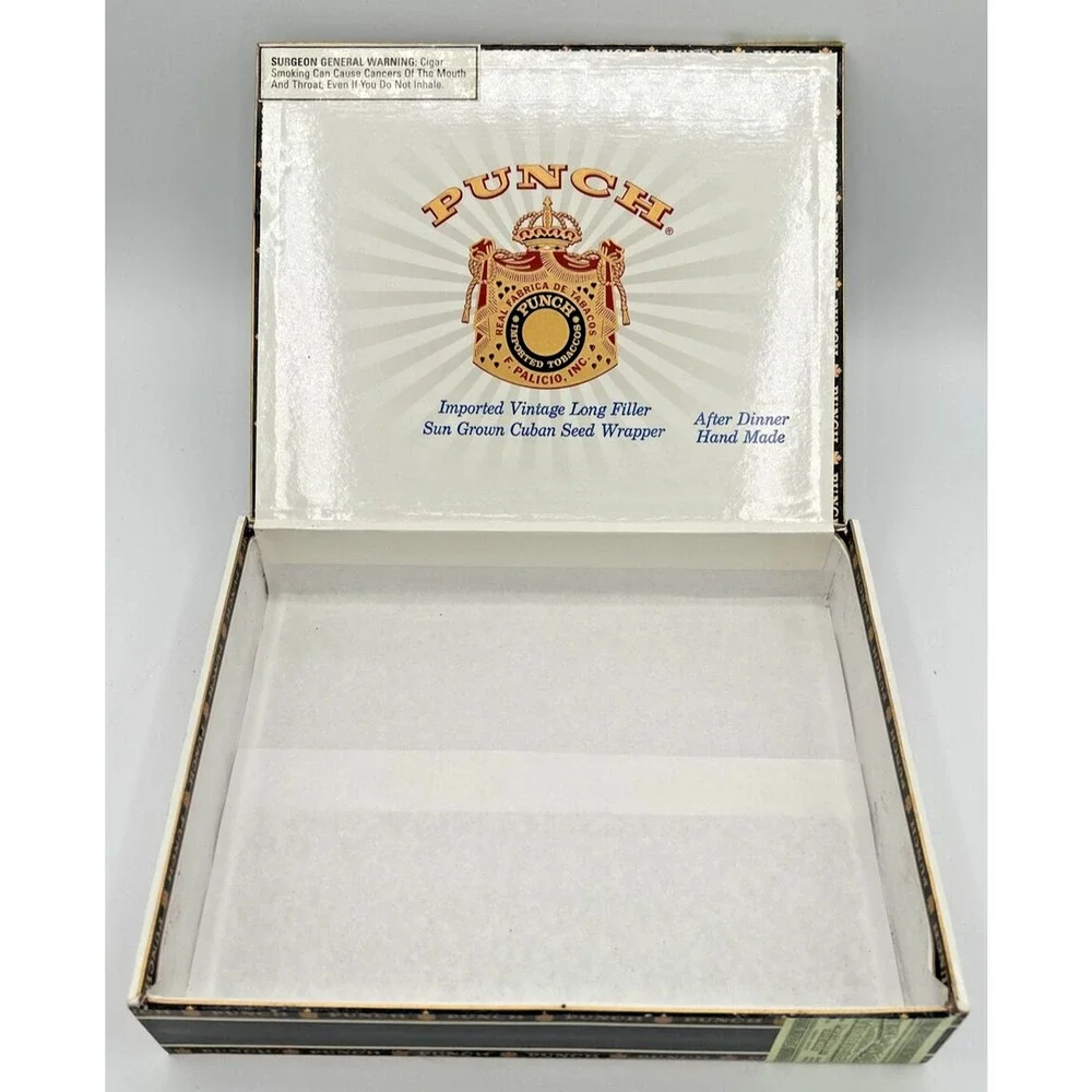 Vintage Punch Cigar‎ Box Gold Tone Detail SKU U192